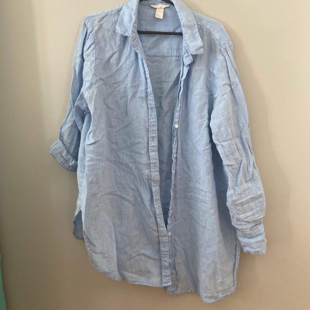 H&M 100% premium linen shirt plus size